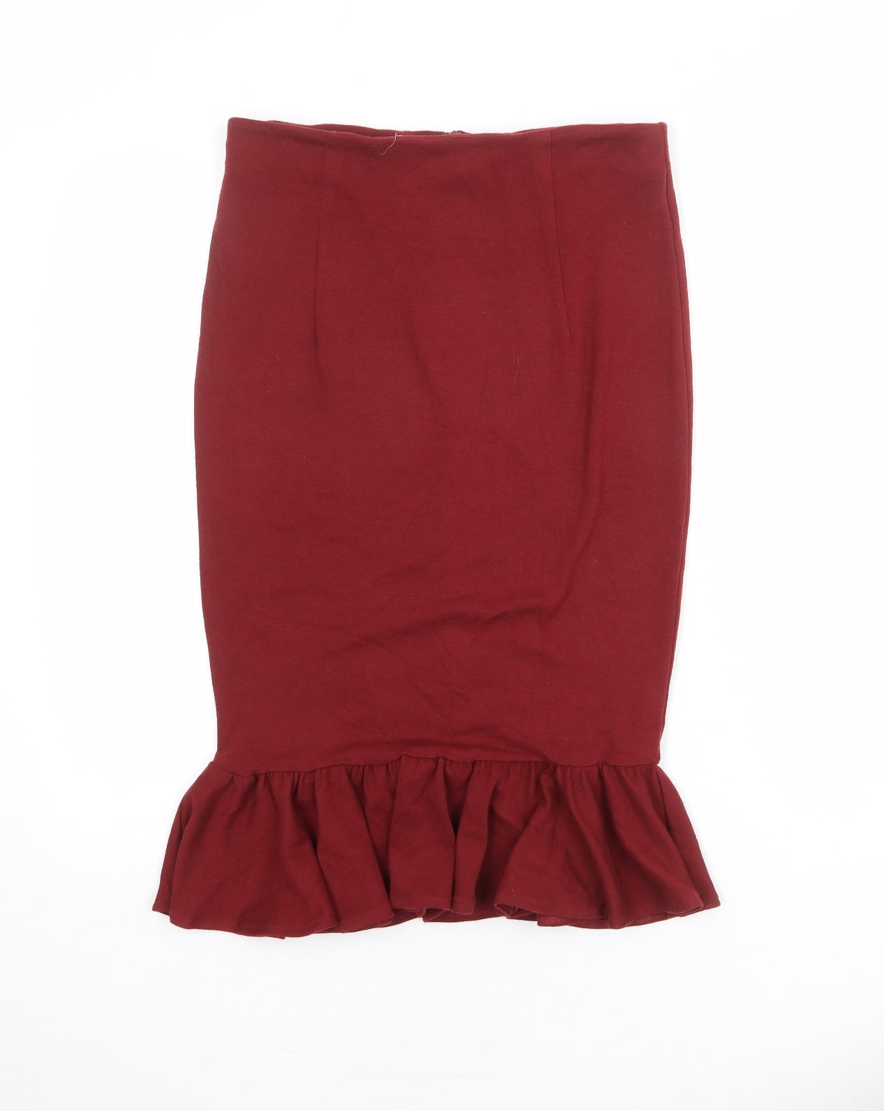 Traffic People Womens Red Polyester Trumpet Skirt Size S Zip