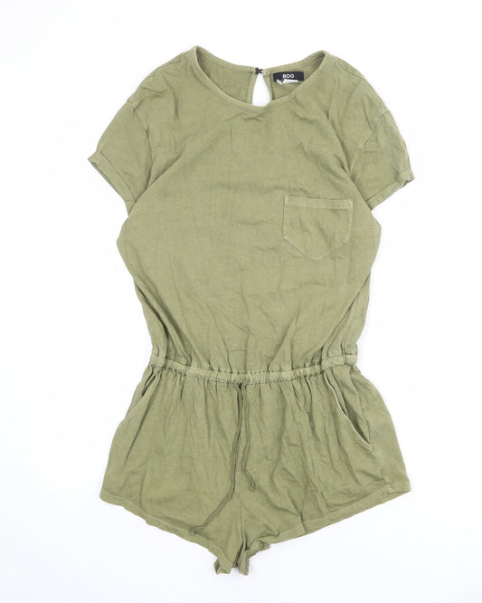 BDG Womens Green 100% Cotton Playsuit One-Piece Size S L3 in Button