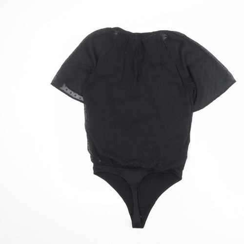 Abercrombie & Fitch Womens Black Viscose Bodysuit One-Piece Size XS Snap
