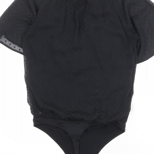 Abercrombie & Fitch Womens Black Viscose Bodysuit One-Piece Size XS Snap