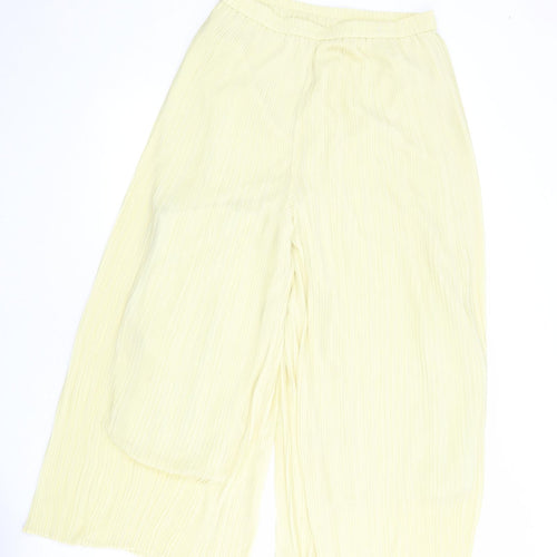 Uniqlo Womens Yellow Polyester Trousers Size M L23 in Regular - Plisse