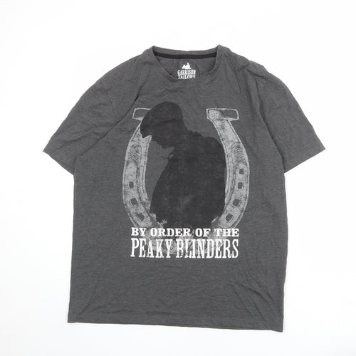 Peaky Blinders Mens Grey Cotton T-Shirt Size M Round Neck - By order of the peaky blinders