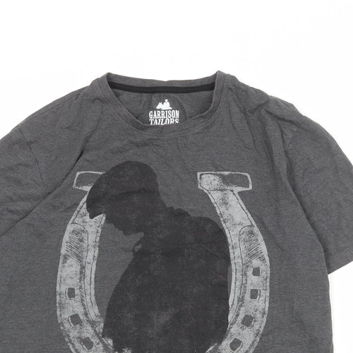 Peaky Blinders Mens Grey Cotton T-Shirt Size M Round Neck - By order of the peaky blinders