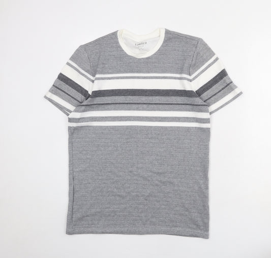 Limited Edition Mens Black Striped Cotton T-Shirt Size S Round Neck