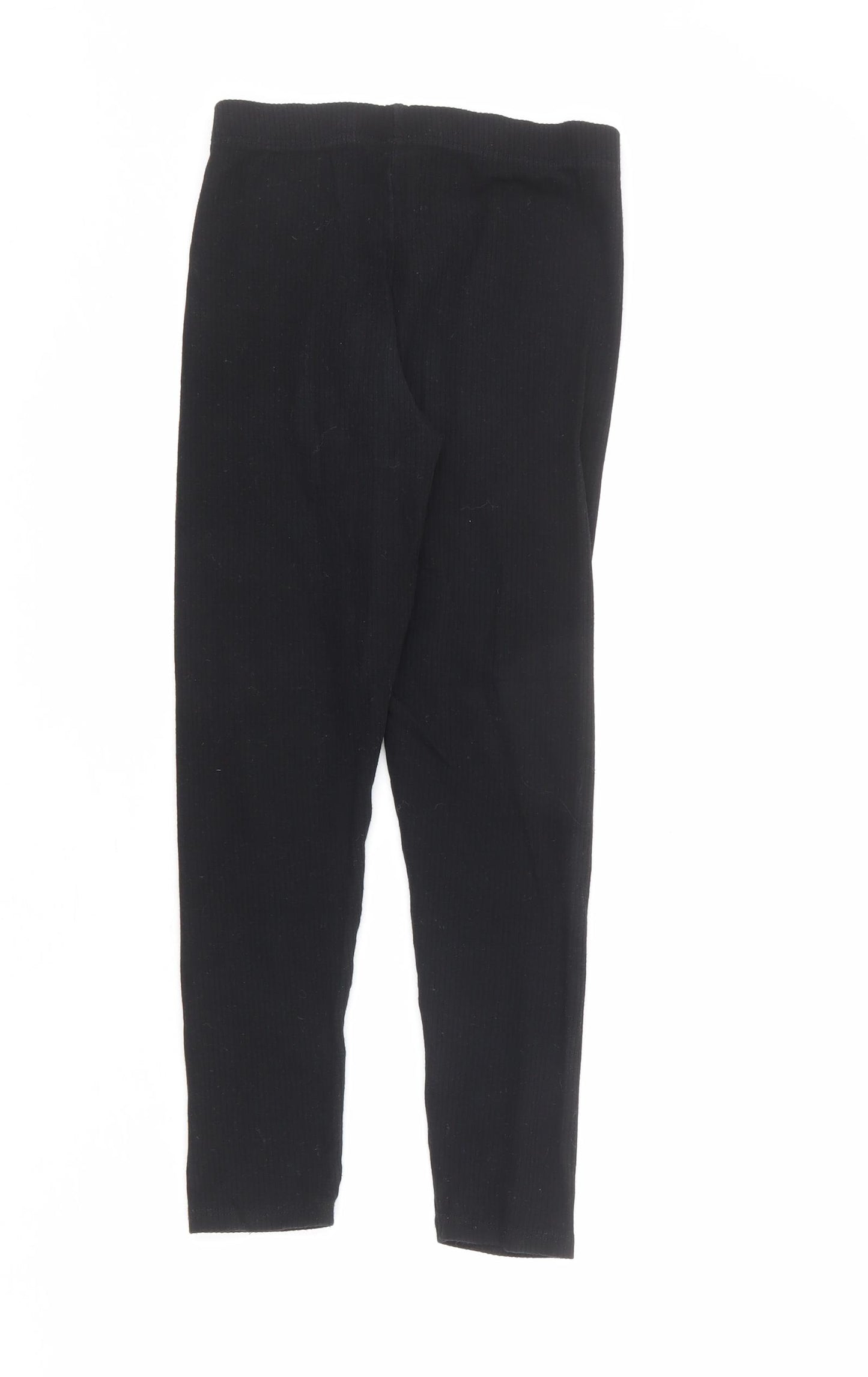 River Island Girls Black Cotton Carrot Trousers Size 11-12 Years L23 in Regular Pullover