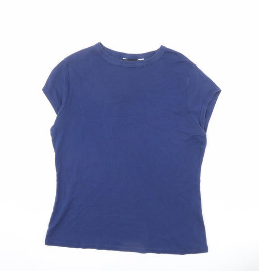 Dorothy Perkins Womens Blue 100% Cotton Basic T-Shirt Size 16 Crew Neck