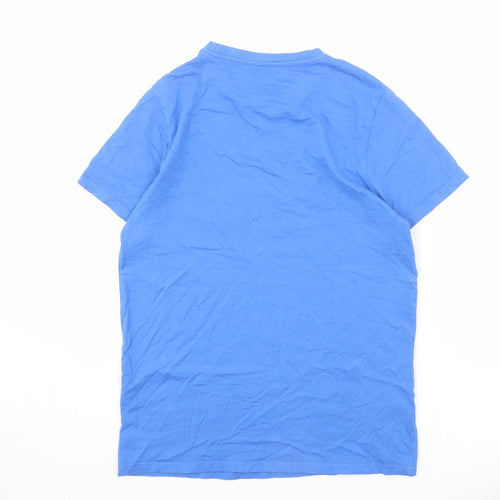 Born Rich Mens Blue Cotton T-Shirt Size S Round Neck