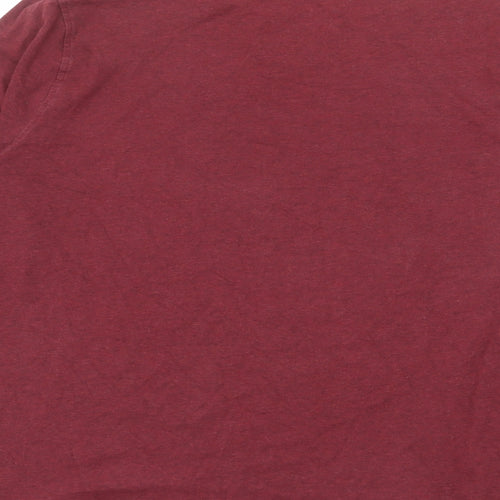Marks and Spencer Mens Red Cotton T-Shirt Size XL Round Neck