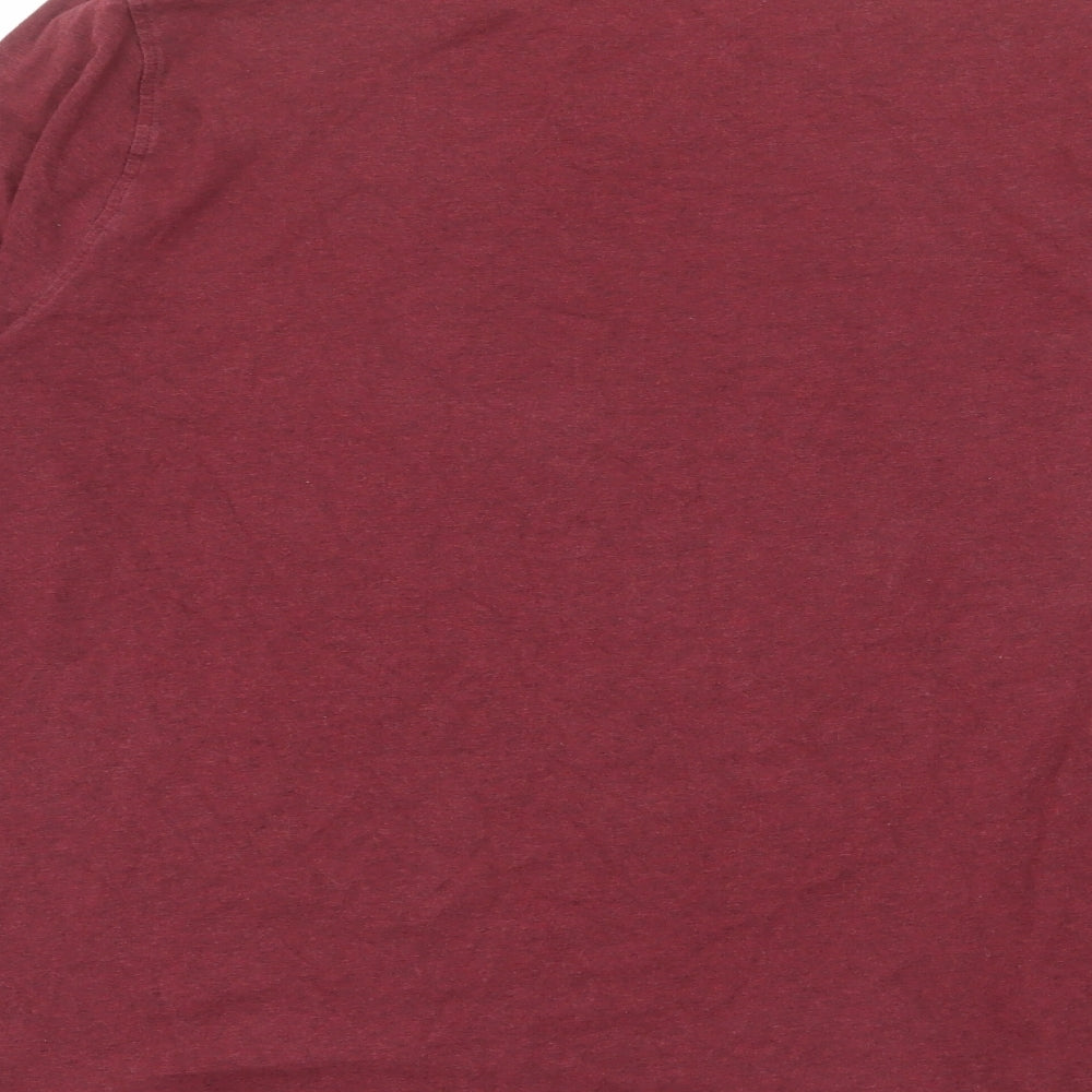 Marks and Spencer Mens Red Cotton T-Shirt Size XL Round Neck