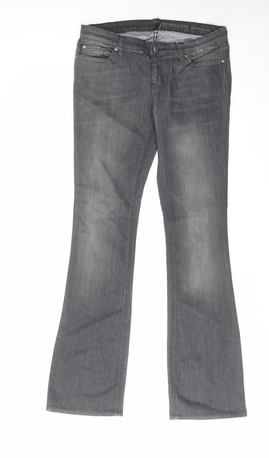 Gap Womens Grey Cotton Bootcut Jeans Size 10 L30 in Regular Zip