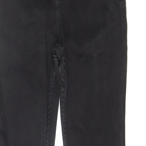 ASOS Womens Black Cotton Flared Jeans Size 30 in L34 in Regular Zip