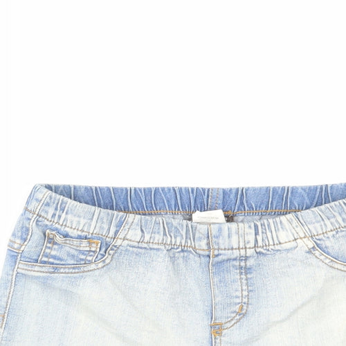 Pieces Womens Blue Cotton Boyfriend Shorts Size S Regular Pull On