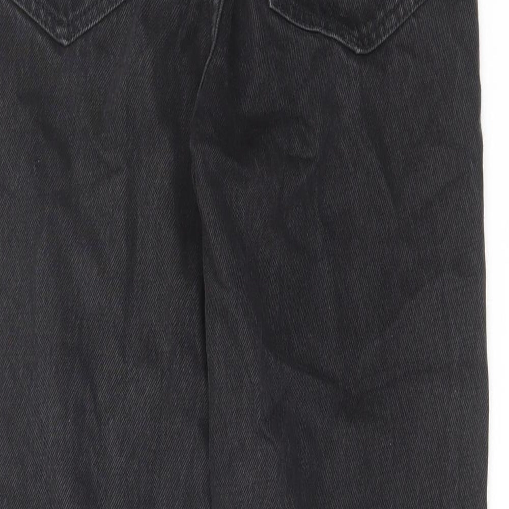 Pull&Bear Womens Black Cotton Mom Jeans Size 6 L26 in Regular Zip