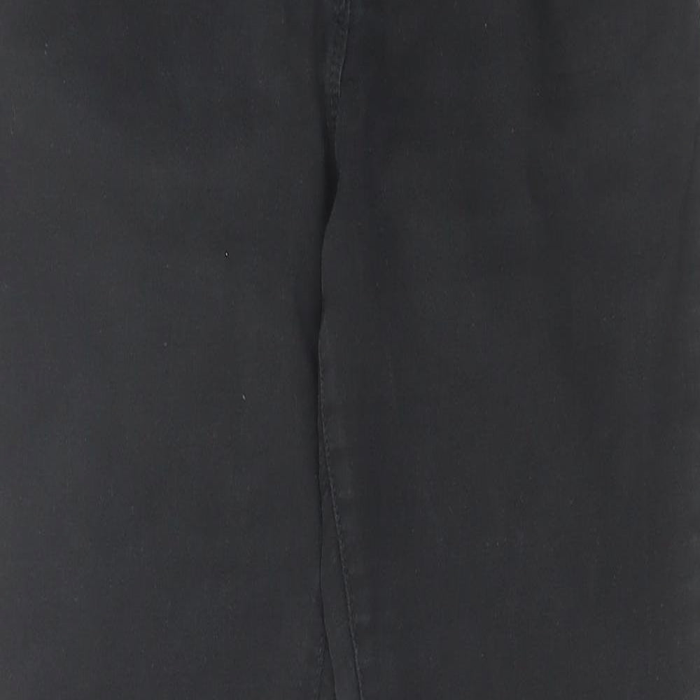 Marks and Spencer Womens Black Cotton Skinny Jeans Size 12 L26 in Regular Zip