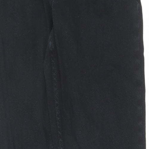 George Mens Black Cotton Straight Jeans Size 32 in L32 in Regular Zip