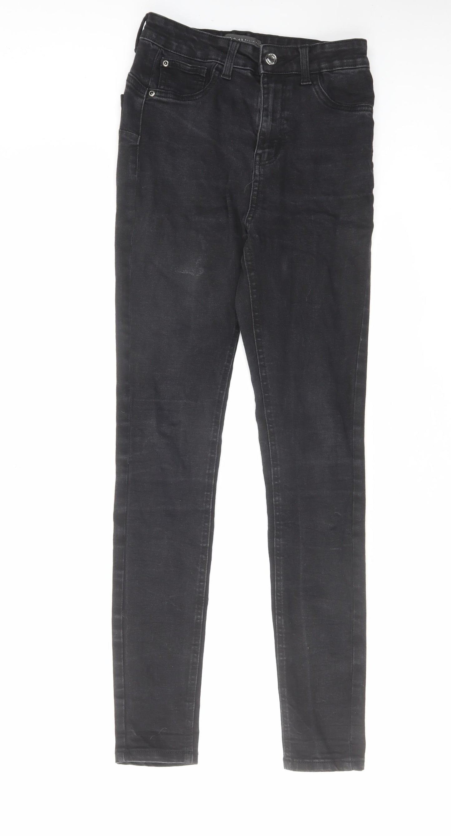 Denim & Co. Womens Black Cotton Skinny Jeans Size 10 L28 in Regular Zip