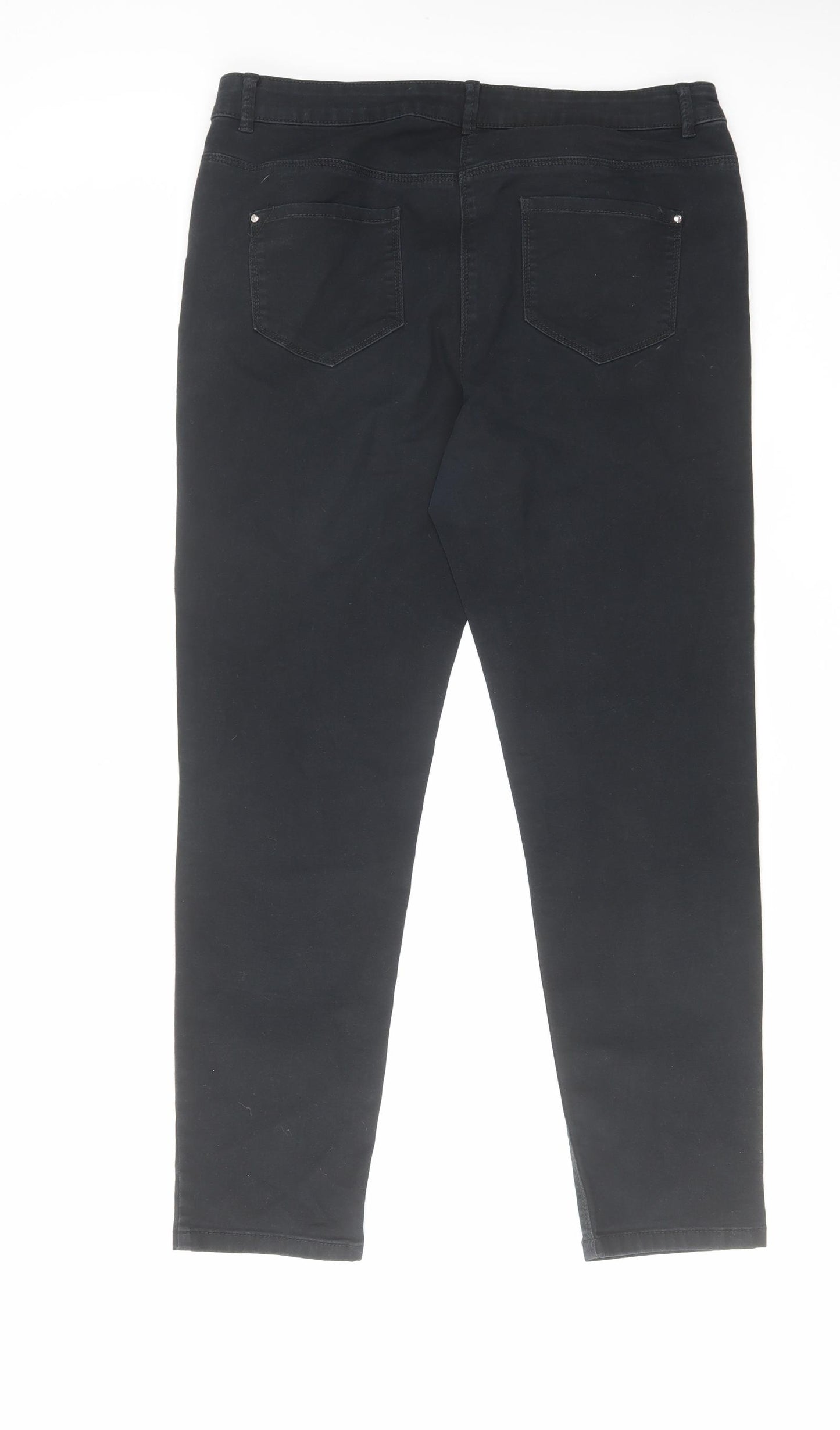 George Womens Black Cotton Skinny Jeans Size 14 L28 in Regular Zip