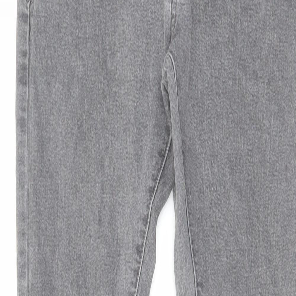Bershka Womens Grey Cotton Skinny Jeans Size 6 L27 in Regular Zip