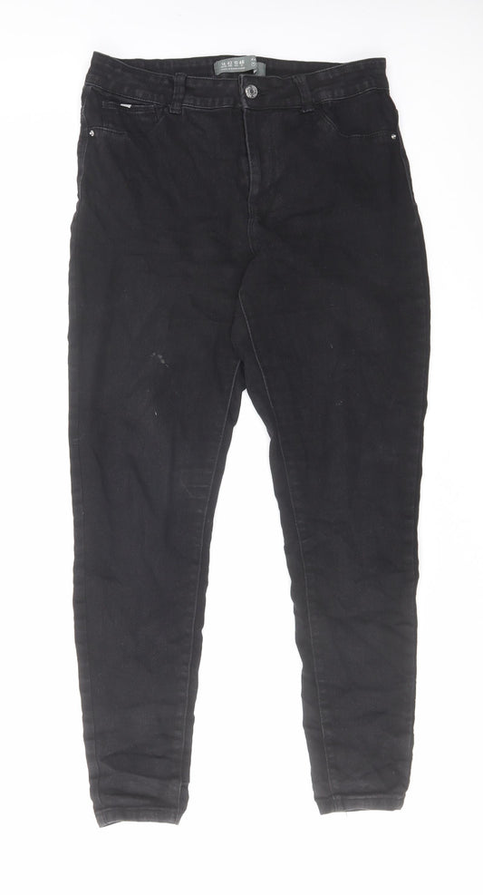 Denim & Co. Womens Black Cotton Skinny Jeans Size 14 L28 in Regular Zip