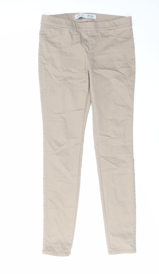 Denim & Co. Womens Beige Cotton Jegging Jeans Size 10 L29 in Regular