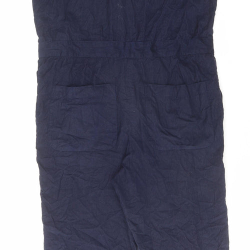 ASOS Womens Blue Cotton Jumpsuit One-Piece Size 8 L25 in Button
