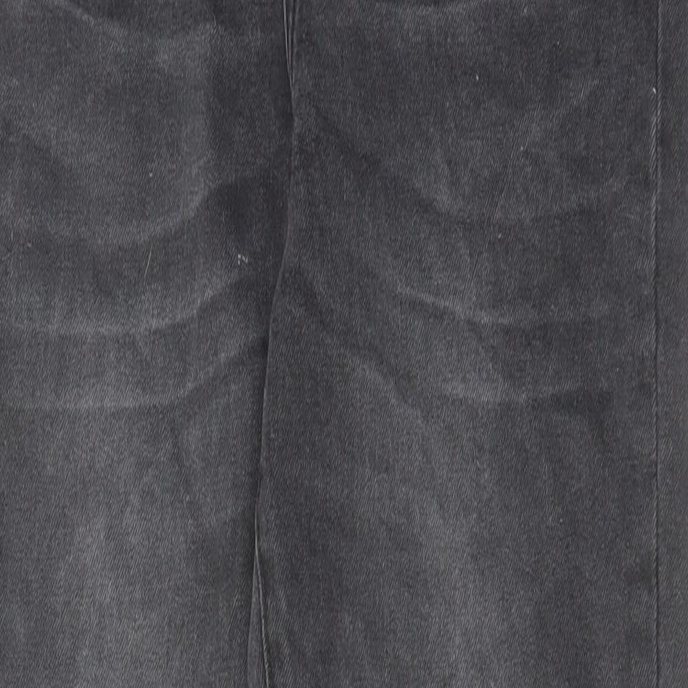 George Womens Black Cotton Straight Jeans Size 12 L28 in Regular Zip