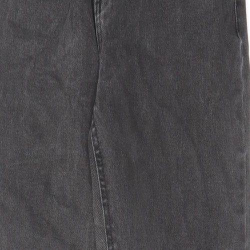 M&Co Girls Grey Cotton Straight Jeans Size 13 Years Regular Zip