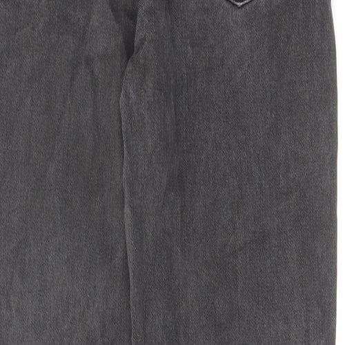 M&Co Girls Grey Cotton Straight Jeans Size 13 Years Regular Zip