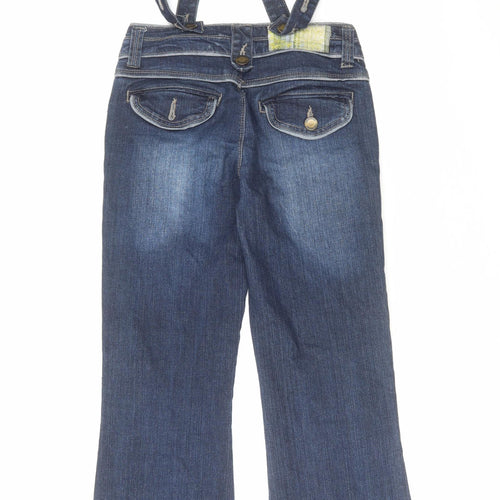 Denim & Co. Womens Blue Cotton Bootcut Jeans Size 8 L31 in Regular Zip