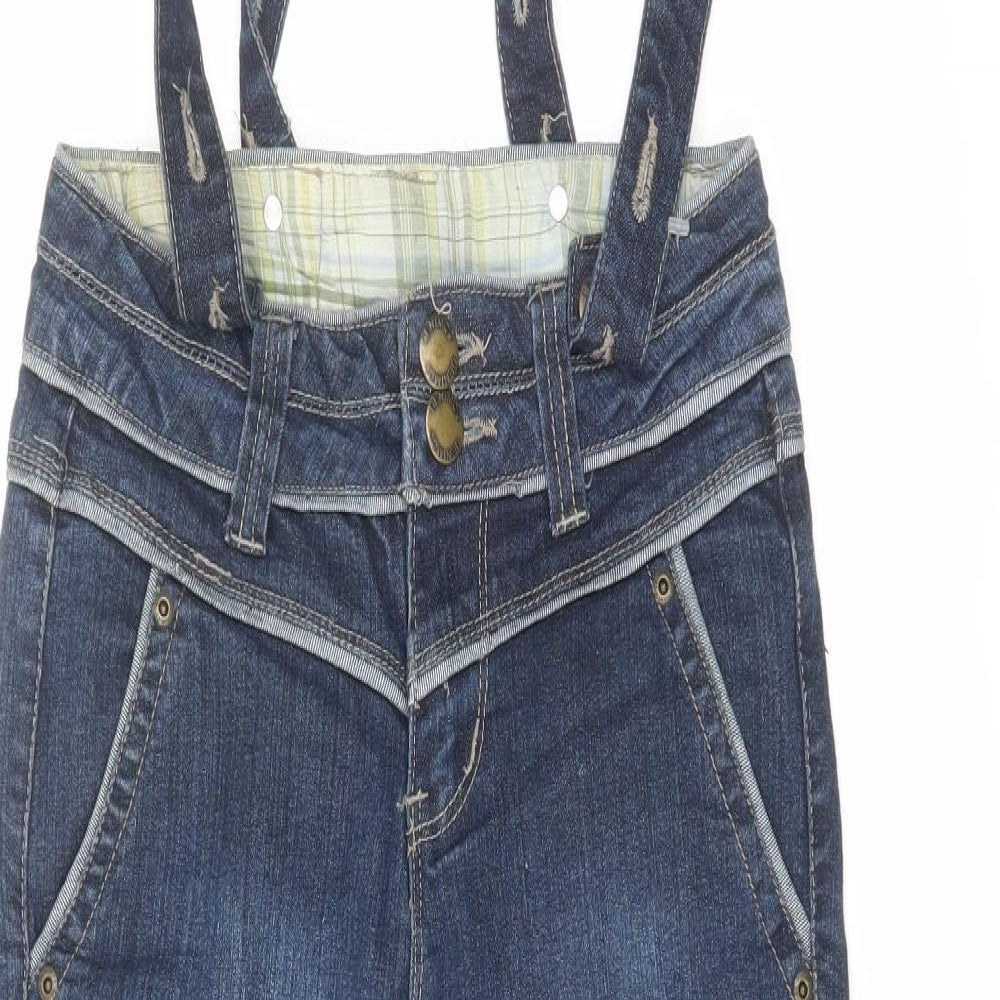 Denim & Co. Womens Blue Cotton Bootcut Jeans Size 8 L31 in Regular Zip