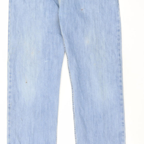 Blue Harbour Mens Blue Cotton Straight Jeans Size 36 in Regular Zip