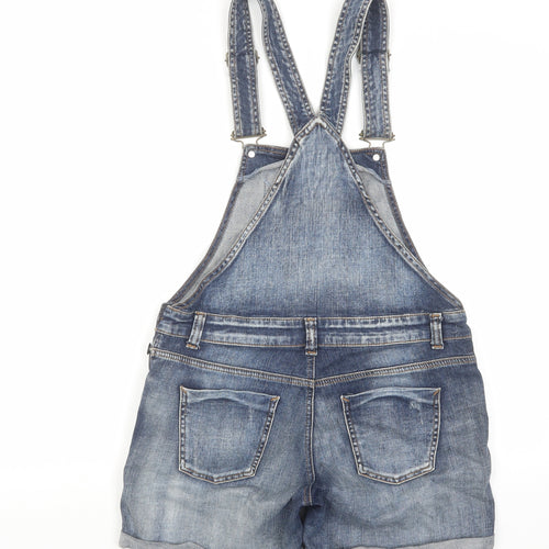 Topshop Womens Blue Cotton Dungaree One-Piece Size 12 L5 in Buckle