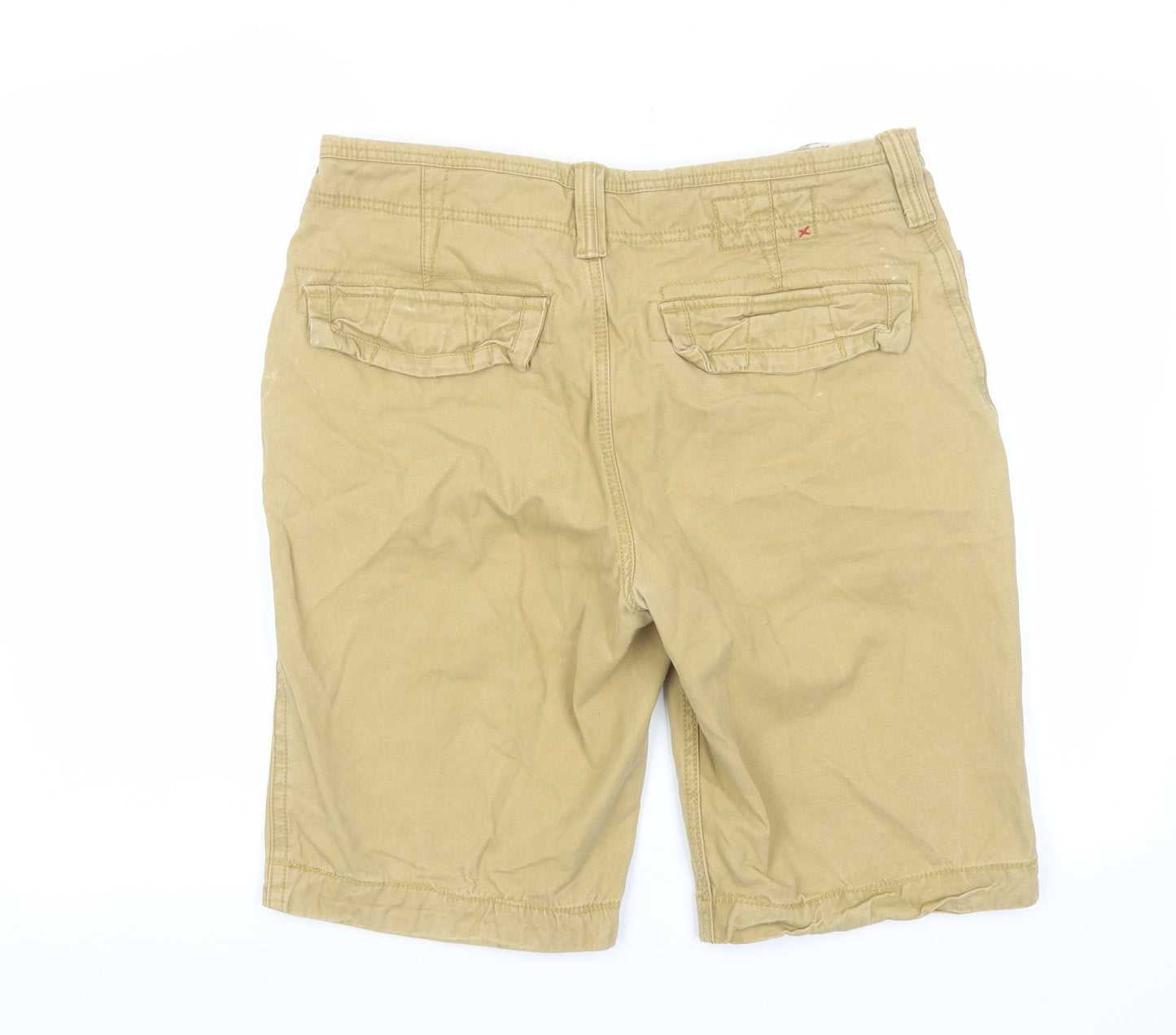 Fat Face Mens Beige Cotton Chino Shorts Size 32 in L10 in Regular Buckle