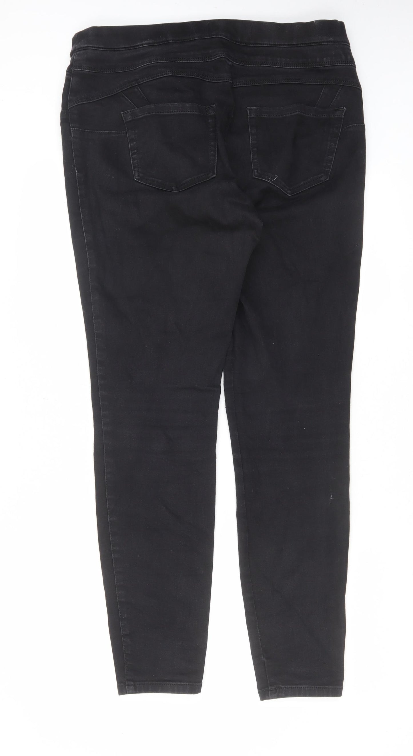 NEXT Womens Black Cotton Jegging Jeans Size 16 L31 in Regular Zip