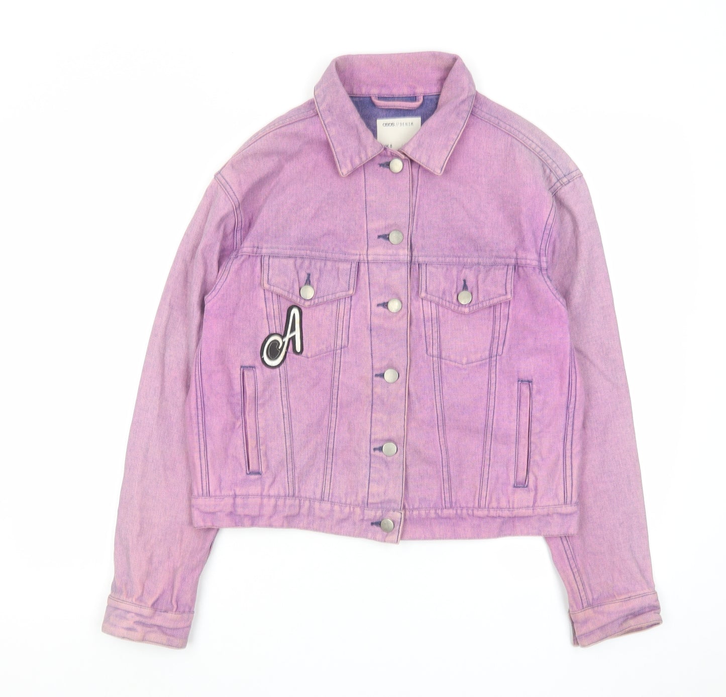 ASOS Womens Purple Jacket Size 8 Button - To Be In Love Destroys Everything