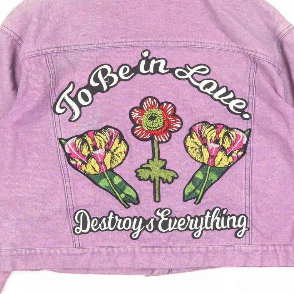 ASOS Womens Purple Jacket Size 8 Button - To Be In Love Destroys Everything
