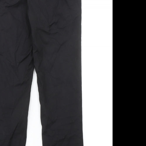 Zara Womens Black Cotton Chino Trousers Size S L26 in Regular Zip