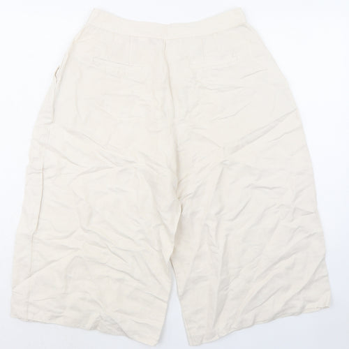 EMMA WILLIS Womens Ivory Viscose Bermuda Shorts Size 12 L17 in Regular Zip