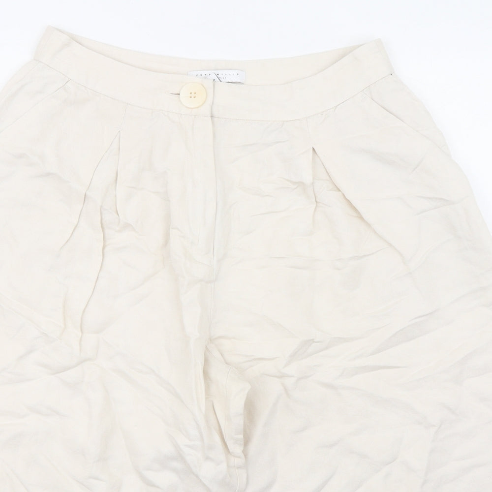 EMMA WILLIS Womens Ivory Viscose Bermuda Shorts Size 12 L17 in Regular Zip