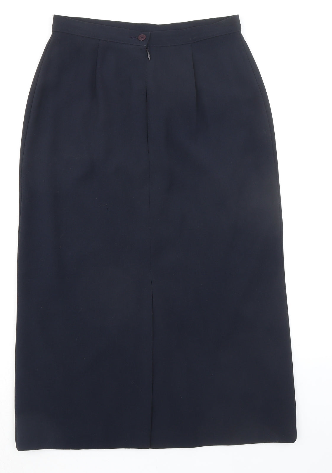 St Michael Womens Blue Polyester A-Line Skirt Size 12 Zip