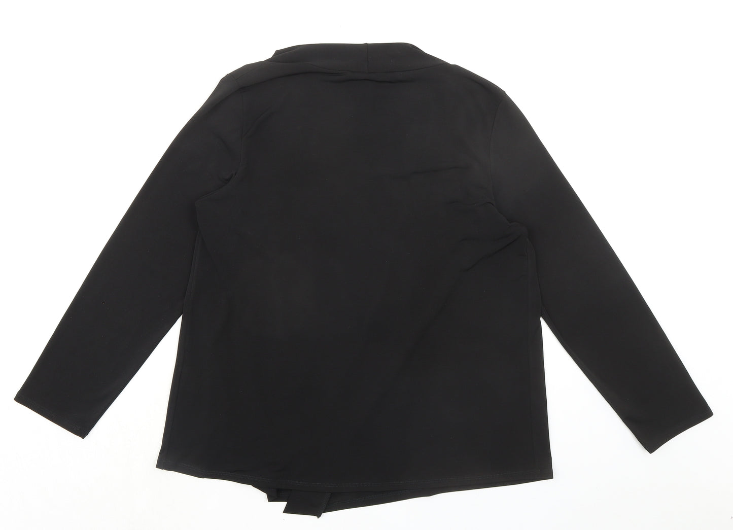 Saloos Womens Black V-Neck Polyester Cardigan Jumper Size 14