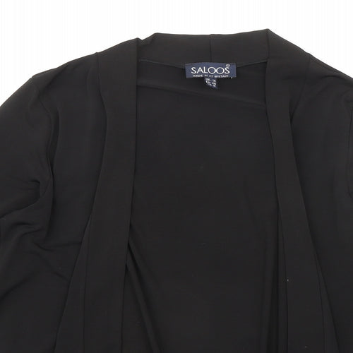 Saloos Womens Black V-Neck Polyester Cardigan Jumper Size 14