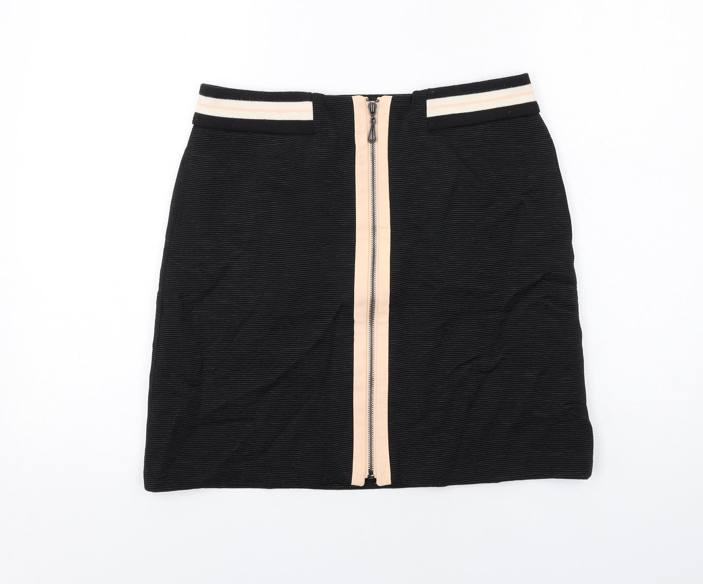 NEXT Womens Black Viscose A-Line Skirt Size 8 Zip