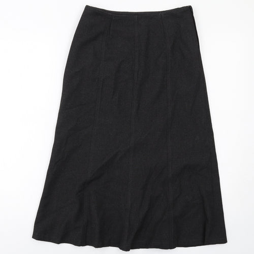 Per Una Womens Grey Polyester Swing Skirt Size 8 Zip