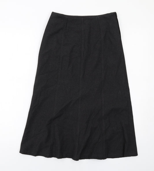 Per Una Womens Grey Polyester Swing Skirt Size 8 Zip