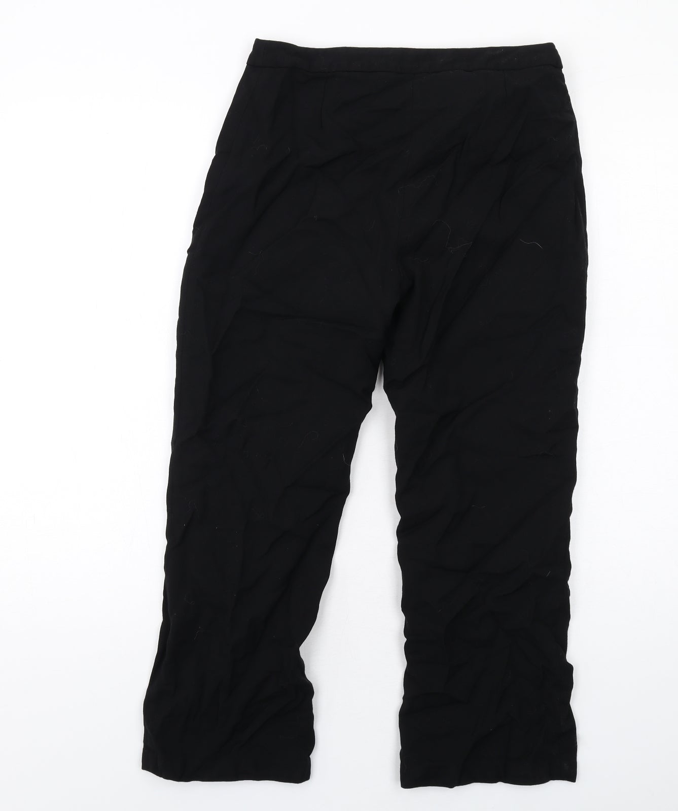 Boden Womens Black Viscose Trousers Size 12 L25 in Regular Zip