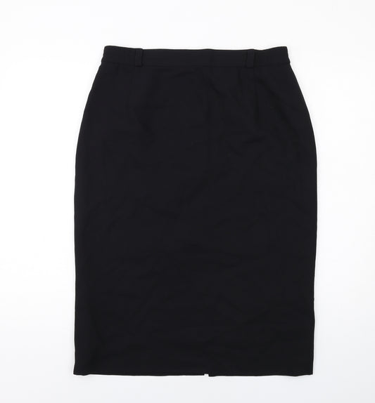 Fink Womens Black Polyester Straight & Pencil Skirt Size 16 Zip