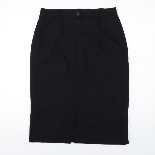 Fink Womens Black Polyester Straight & Pencil Skirt Size 16 Zip