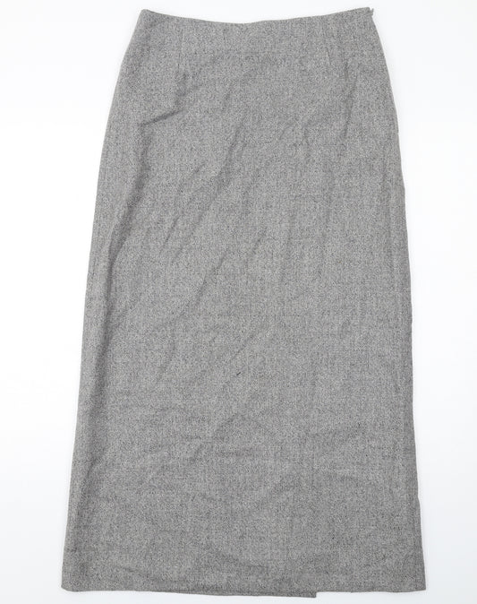 MIralba Womens Grey Wool A-Line Skirt Size 12 Zip