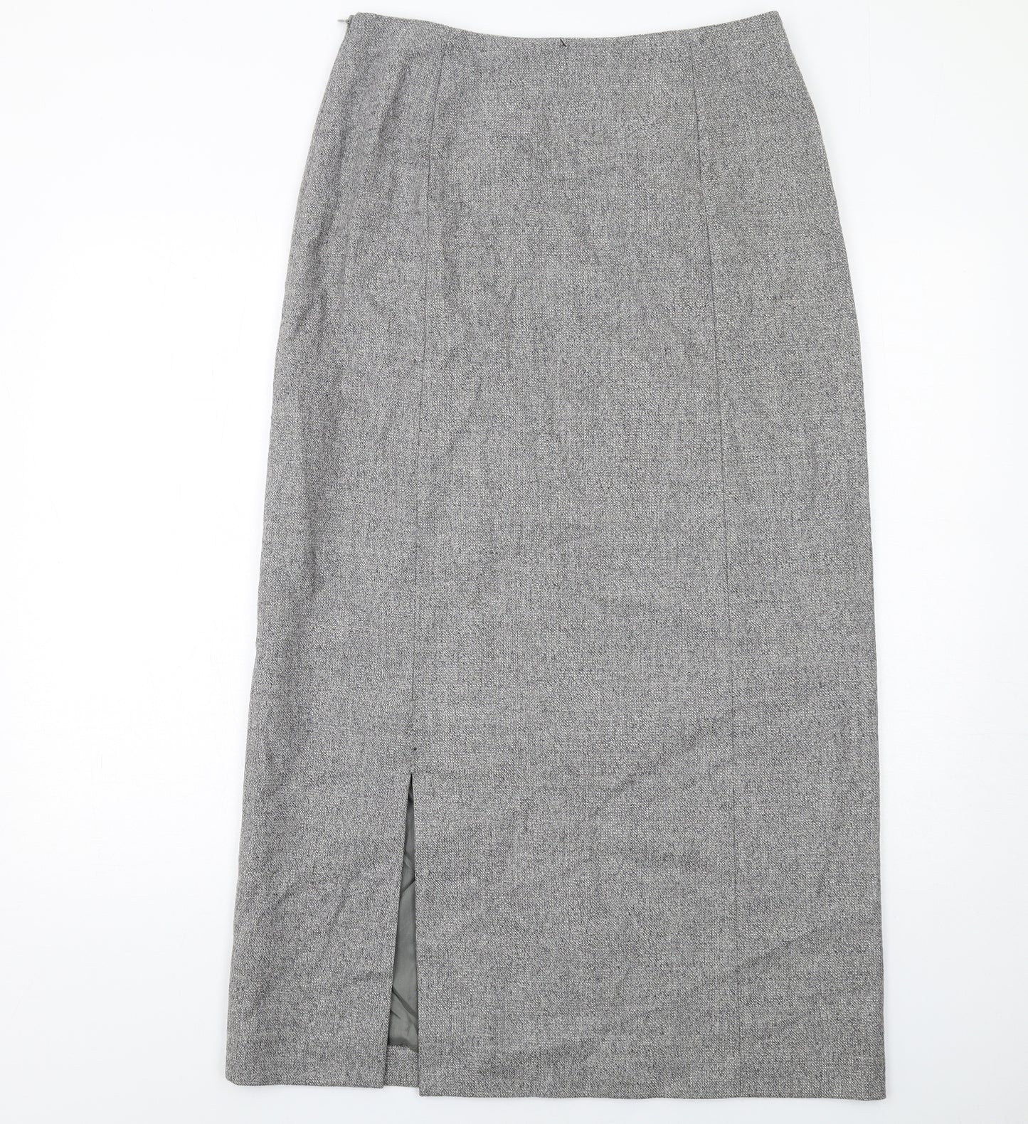 MIralba Womens Grey Wool A-Line Skirt Size 12 Zip
